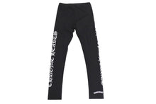 画像をギャラリービューアに読み込む, CHROME HEARTS クロムハーツ レギンス レディース ロゴ プリント スクロールロゴ コットン ブラック ホワイト 美品 中古 4c070946