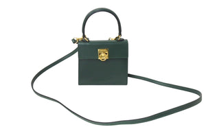 CELINE セリーヌ ハンドバッグ ショルダーバッグ 2WAY JMB12 グリーン レザー ゴールド金具 イタリア製 美品 中古 4c070950