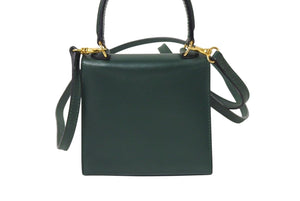 CELINE セリーヌ ハンドバッグ ショルダーバッグ 2WAY JMB12 グリーン レザー ゴールド金具 イタリア製 美品 中古 4c070950