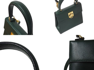 CELINE セリーヌ ハンドバッグ ショルダーバッグ 2WAY JMB12 グリーン レザー ゴールド金具 イタリア製 美品 中古 4c070950