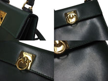 Load image into Gallery viewer, CELINE セリーヌ ハンドバッグ ショルダーバッグ 2WAY JMB12 グリーン レザー ゴールド金具 イタリア製 美品 中古 4c070950