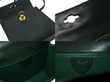 Load image into Gallery viewer, CELINE セリーヌ ハンドバッグ ショルダーバッグ 2WAY JMB12 グリーン レザー ゴールド金具 イタリア製 美品 中古 4c070950