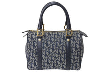 画像をギャラリービューアに読み込む, 極美品 Christian Dior クリスチャンディオール ハンドバッグ 25cm トロッター ガリアーノ期 04年 ネイビー ゴールド 中古 4c070956