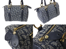 画像をギャラリービューアに読み込む, 極美品 Christian Dior クリスチャンディオール ハンドバッグ 25cm トロッター ガリアーノ期 04年 ネイビー ゴールド 中古 4c070956
