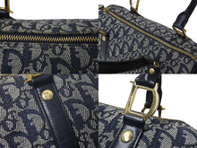 画像をギャラリービューアに読み込む, 極美品 Christian Dior クリスチャンディオール ハンドバッグ 25cm トロッター ガリアーノ期 04年 ネイビー ゴールド 中古 4c070956