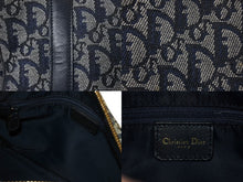 画像をギャラリービューアに読み込む, 極美品 Christian Dior クリスチャンディオール ハンドバッグ 25cm トロッター ガリアーノ期 04年 ネイビー ゴールド 中古 4c070956