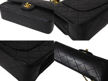 画像をギャラリービューアに読み込む, 極美品 CHANEL シャネル マトラッセ23 Wフラップ チェーン ショルダーバッグ ラムスキン 4番台 ブラック ゴールド金具 中古 4c070971