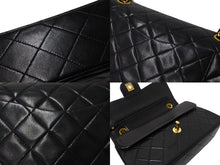 画像をギャラリービューアに読み込む, 極美品 CHANEL シャネル マトラッセ23 Wフラップ チェーン ショルダーバッグ ラムスキン 4番台 ブラック ゴールド金具 中古 4c070971