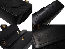 画像をギャラリービューアに読み込む, CHANEL シャネル マトラッセ23 Wフラップ チェーン ショルダーバッグ ラムスキン 2番台 ブラック ゴールド金具 美品 中古 4c070973