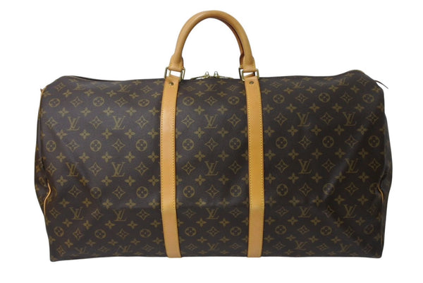 LOUIS VUITTON Keepall 60 Boston Bag M41422 Monogram Brown PVC Tanned Leather Good Condition Used 4c070983