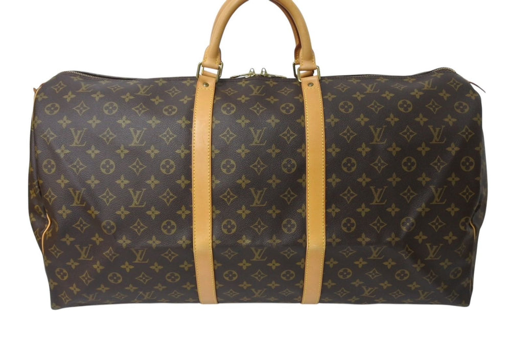 LOUIS VUITTON ルイヴィトン キーポル60 ボストンバッグ M41422 モノグラム ブラウン PVC ヌメ革 レザー 美品 中古 4c070983