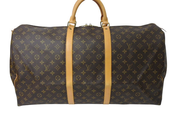 LOUIS VUITTON Keepall 60 Boston Bag M41422 Monogram Brown PVC Tanned Leather Good Condition Used 4c070983