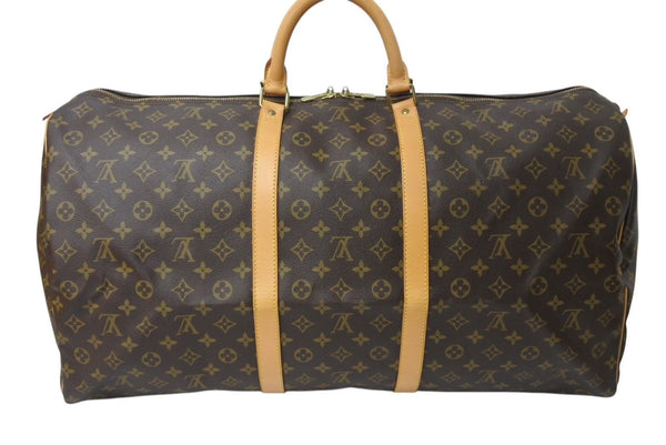 LOUIS VUITTON Keepall 60 Boston Bag M41422 Monogram Brown PVC Tanned Leather Good Condition Used 4c070983