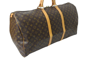 LOUIS VUITTON Keepall 60 Boston Bag M41422 Monogram Brown PVC Tanned Leather Good Condition Used 4c070983