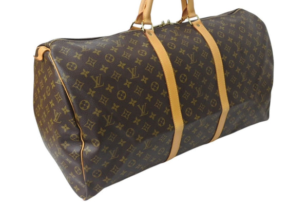 LOUIS VUITTON Keepall 60 Boston Bag M41422 Monogram Brown PVC Tanned Leather Good Condition Used 4c070983
