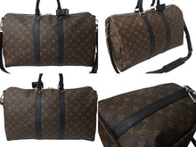 画像をギャラリービューアに読み込む, LOUIS VUITTON ルイヴィトン キーポル バンドリエール45 ボストンバッグ M56711 モノグラムマカサー ブラウン 美品 中古 4c070985