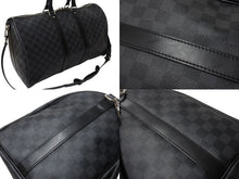 画像をギャラリービューアに読み込む, 極美品 LOUISVUITTON ルイヴィトン キーポルバンドリエール45 ボストンバッグ N41418 ダミエグラフィット 中古 4c070986
