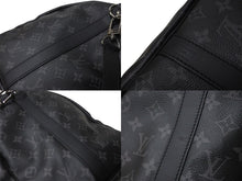 Load image into Gallery viewer, 極美品 LOUIS VUITTON ルイヴィトン エクリプス キーポル バンドリエール45 ボストンバッグ M40569 シルバー金具 ブラック 中古 4c070987