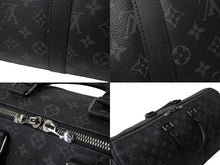 Load image into Gallery viewer, 極美品 LOUIS VUITTON ルイヴィトン エクリプス キーポル バンドリエール45 ボストンバッグ M40569 シルバー金具 ブラック 中古 4c070987