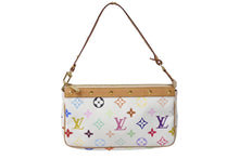 Load image into Gallery viewer, 極美品 LOUIS VUITTON ルイヴィトン モノグラム マルチカラー ポシェット アクセソワール アクセサリーポーチ M92649 村上隆 ホワイト 中古 4c070989