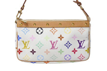 Load image into Gallery viewer, 極美品 LOUIS VUITTON ルイヴィトン モノグラム マルチカラー ポシェット アクセソワール アクセサリーポーチ M92649 村上隆 ホワイト 中古 4c070989