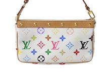 Load image into Gallery viewer, 極美品 LOUIS VUITTON ルイヴィトン モノグラム マルチカラー ポシェット アクセソワール アクセサリーポーチ M92649 村上隆 ホワイト 中古 4c070989