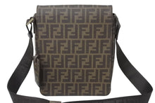画像をギャラリービューアに読み込む, FENDI フェンディ ショルダーバッグ ズッカ柄 総柄 7VA215 ブラウン PVC レザー ゴールド金具 美品 中古 4c070993