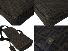 画像をギャラリービューアに読み込む, FENDI フェンディ ショルダーバッグ ズッカ柄 総柄 7VA215 ブラウン PVC レザー ゴールド金具 美品 中古 4c070993