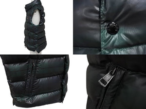 極美品 MONCLER モンクレール ダウンベスト コルビエール CORBIER グリーン ブラック ポリエステル サイズ2 43304/50/54218 中古 4c071002