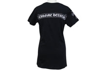 Load image into Gallery viewer, 極美品 CHROME HEARTS クロムハーツ Tシャツ Vネック 半袖 ホースシュー ロゴ ブラック コットン サイズM RN# 95024 中古 4c071016