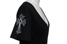 Load image into Gallery viewer, 極美品 CHROME HEARTS クロムハーツ Tシャツ Vネック 半袖 ホースシュー ロゴ ブラック コットン サイズM RN# 95024 中古 4c071016