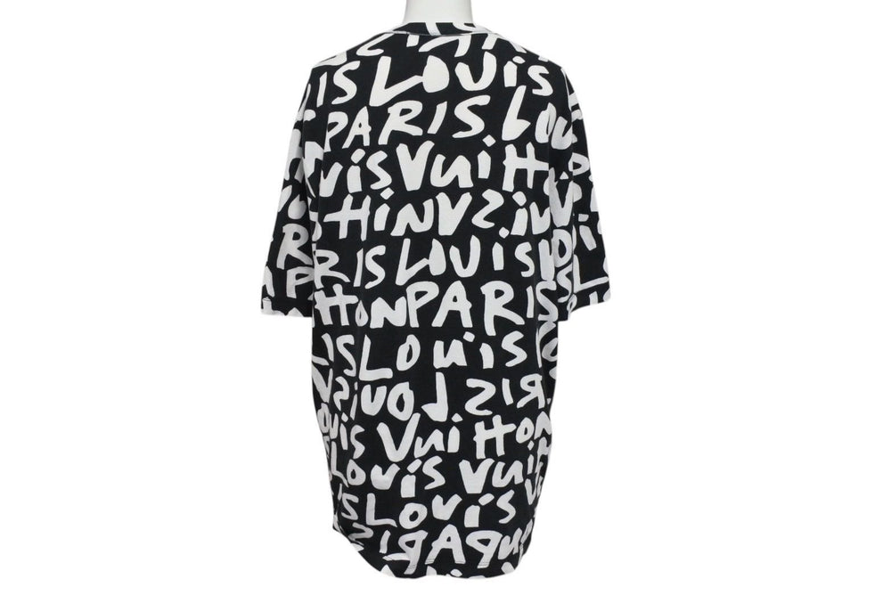 LOUIS VUITTON Short sleeve T-shirt RM091S Size L Monogram Graffiti Black White Good Condition Used 4c071018