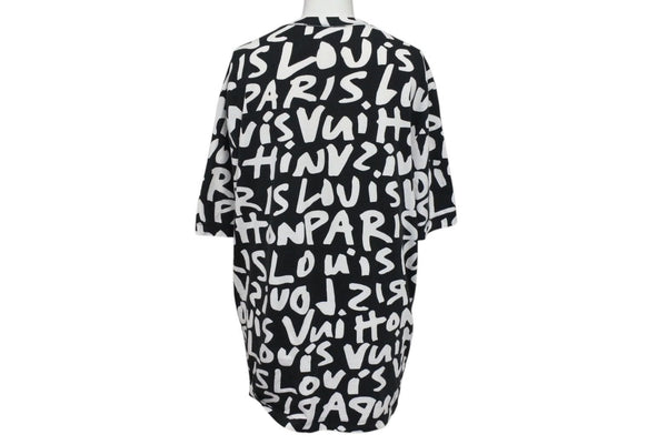 LOUIS VUITTON Short sleeve T-shirt RM091S Size L Monogram Graffiti Black White Good Condition Used 4c071018