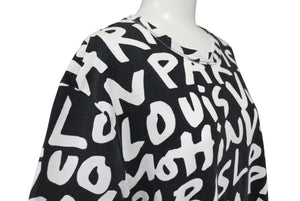 LOUIS VUITTON Short sleeve T-shirt RM091S Size L Monogram Graffiti Black White Good Condition Used 4c071018