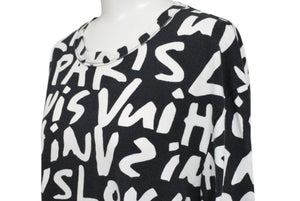 LOUIS VUITTON Short sleeve T-shirt RM091S Size L Monogram Graffiti Black White Good Condition Used 4c071018