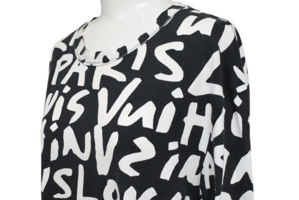 LOUIS VUITTON Short sleeve T-shirt RM091S Size L Monogram Graffiti Black White Good Condition Used 4c071018