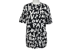 LOUIS VUITTON Short sleeve T-shirt RM091S Size XXS Monogram Graffiti Black White Good Condition Used 4c071019