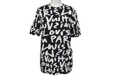 LOUIS VUITTON ルイヴィトン 半袖Ｔシャツ RM091S サイズXXS モノグラム グラフィティ ブラック ホワイト 美品 中古 4c071019