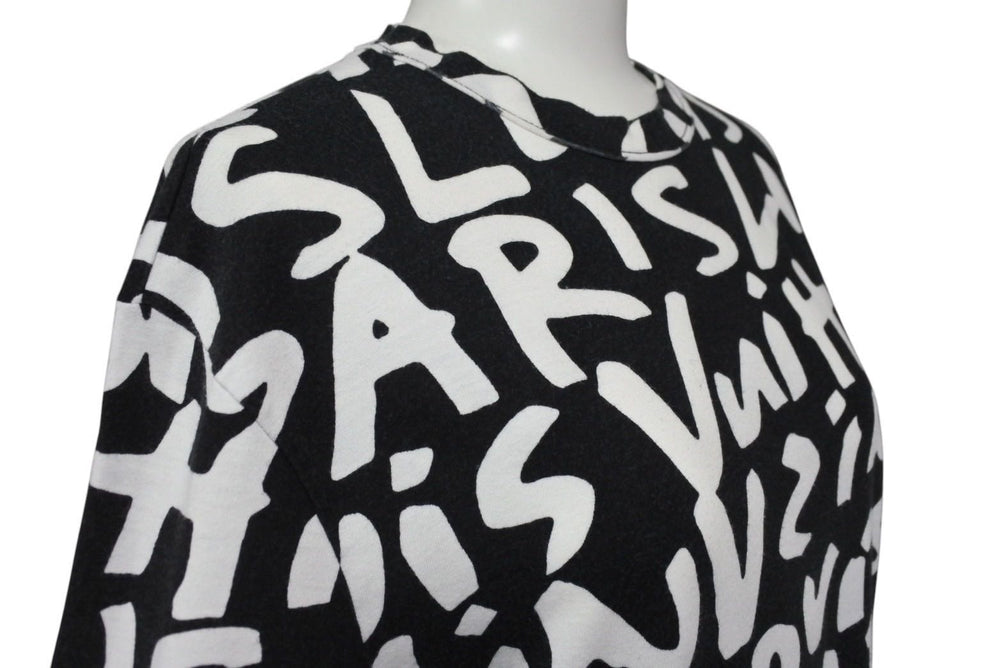 LOUIS VUITTON ルイヴィトン 半袖Ｔシャツ RM091S サイズXXS モノグラム グラフィティ ブラック ホワイト 美品 中古 4c071019