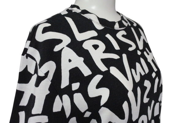 LOUIS VUITTON Short sleeve T-shirt RM091S Size XXS Monogram Graffiti Black White Good Condition Used 4c071019