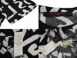 LOUIS VUITTON Short sleeve T-shirt RM091S Size XXS Monogram Graffiti Black White Good Condition Used 4c071019