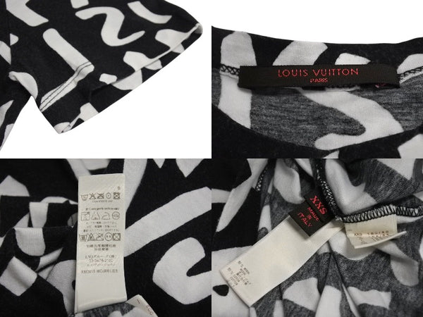 LOUIS VUITTON Short sleeve T-shirt RM091S Size XXS Monogram Graffiti Black White Good Condition Used 4c071019