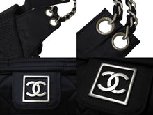 Load image into Gallery viewer, CHANEL シャネル ウエストバッグ 10番台 スポーツライン ココマーク キルティング ブラック ナイロン シルバー 金具 美品 中古 4c071062