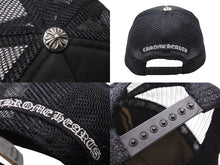 画像をギャラリービューアに読み込む, CHROME HEARTS クロムハーツ ドーバーストリートマーケット トラッカーキャップ CHロゴ刺繍 クロスボール シルバー 925 ブラック 美品 中古 4c071072