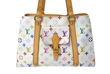 Load image into Gallery viewer, 極美品 LOUIS VUITTON ルイヴィトン オーレリアMM トートバッグ M40094 村上隆 モノグラムマルチカラー ホワイト 中古 4c071076