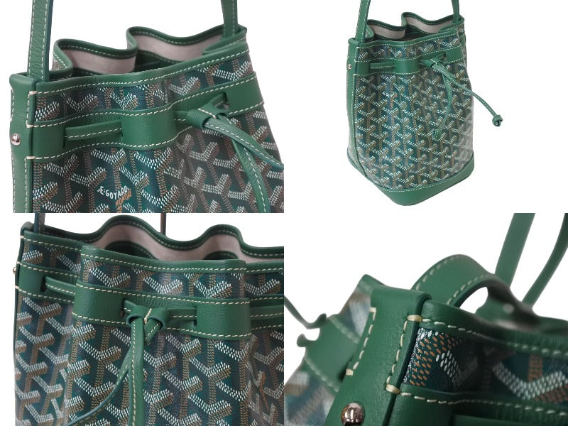ゴヤール ショルダーバッグ プティフロ バゲットバッグ PVC レザー PEFLOTPMLTY09CL09P GOYARD 緑 GOYARD - ゴヤール ショルダーバッグ プティフロ バゲットバッグ PVC