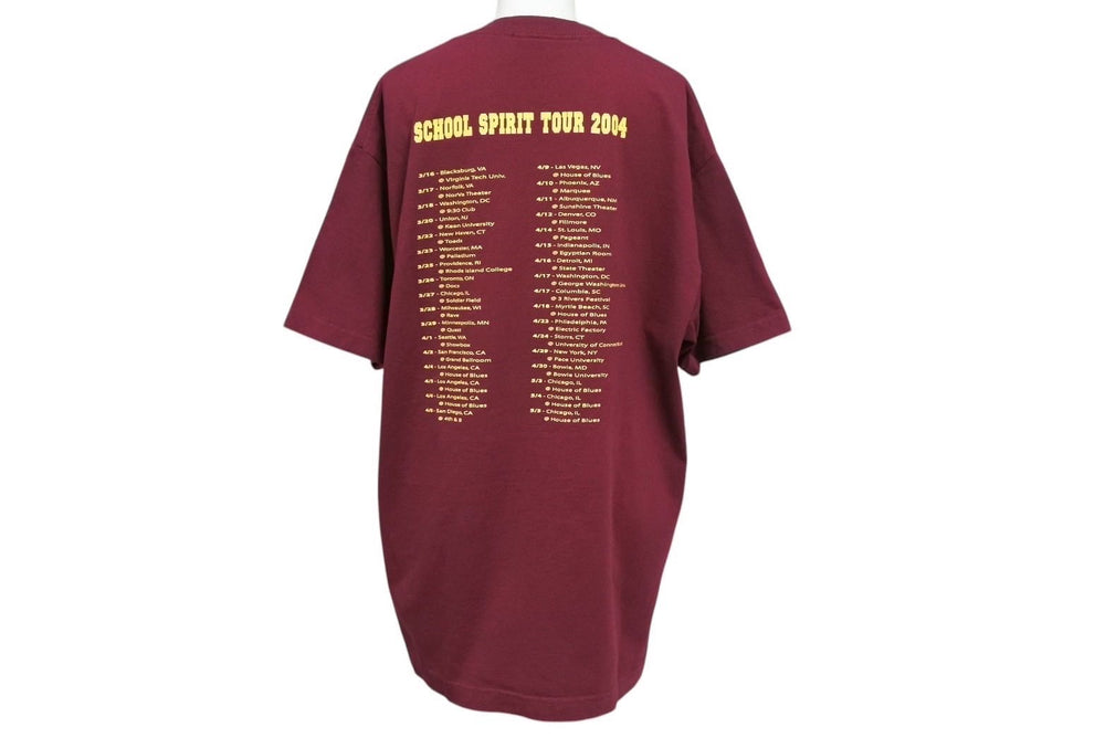 Very Good Condition KANYE WEST Kanye West School Spirit Tour 2004 Short Sleeve T-shirt Vintage Cotton Bordeaux Size L Used 4c071095