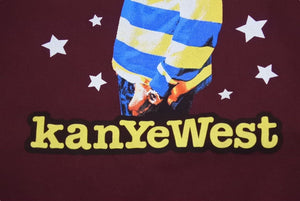 Very Good Condition KANYE WEST Kanye West School Spirit Tour 2004 Short Sleeve T-shirt Vintage Cotton Bordeaux Size L Used 4c071095