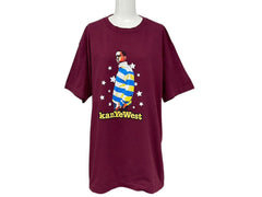 Very good condition KANYE WEST Kanye West School Spirit Tour 2004 Short sleeve T-shirt Vintage Cotton Bordeaux Size L Used 4c071096