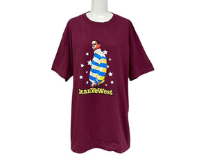 Very good condition KANYE WEST Kanye West School Spirit Tour 2004 Short sleeve T-shirt Vintage Cotton Bordeaux Size L Used 4c071096